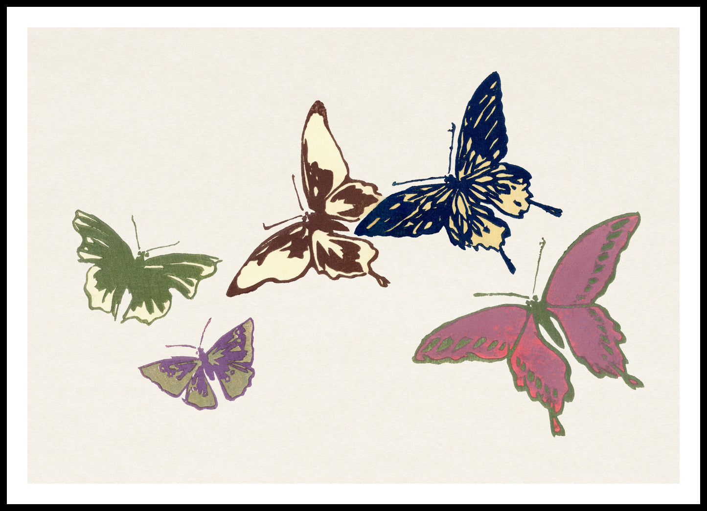 Plakat  Butterfly 21, Sekka Japoński Vintage do Salonu