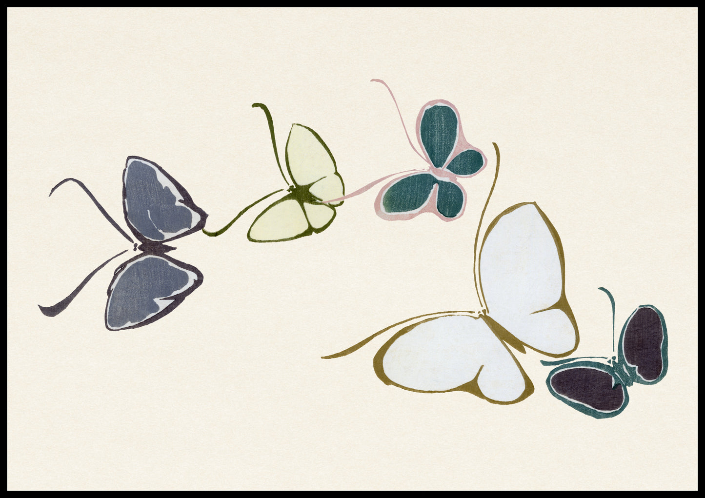 Plakat  Butterfly 22, Sekka Japoński Vintage do Salonu