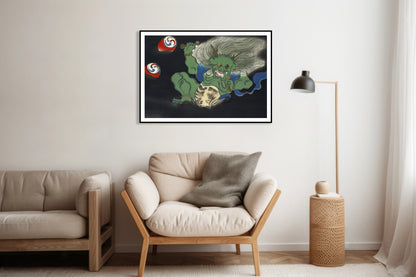 Plakat  Demon, Sekka Japoński Vintage do Salonu
