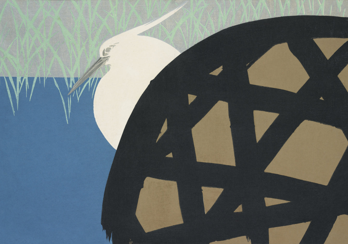 Plakat  White Heron, Sekka Japoński Vintage do Salonu