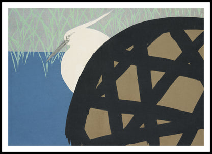Plakat  White Heron, Sekka Japoński Vintage do Salonu