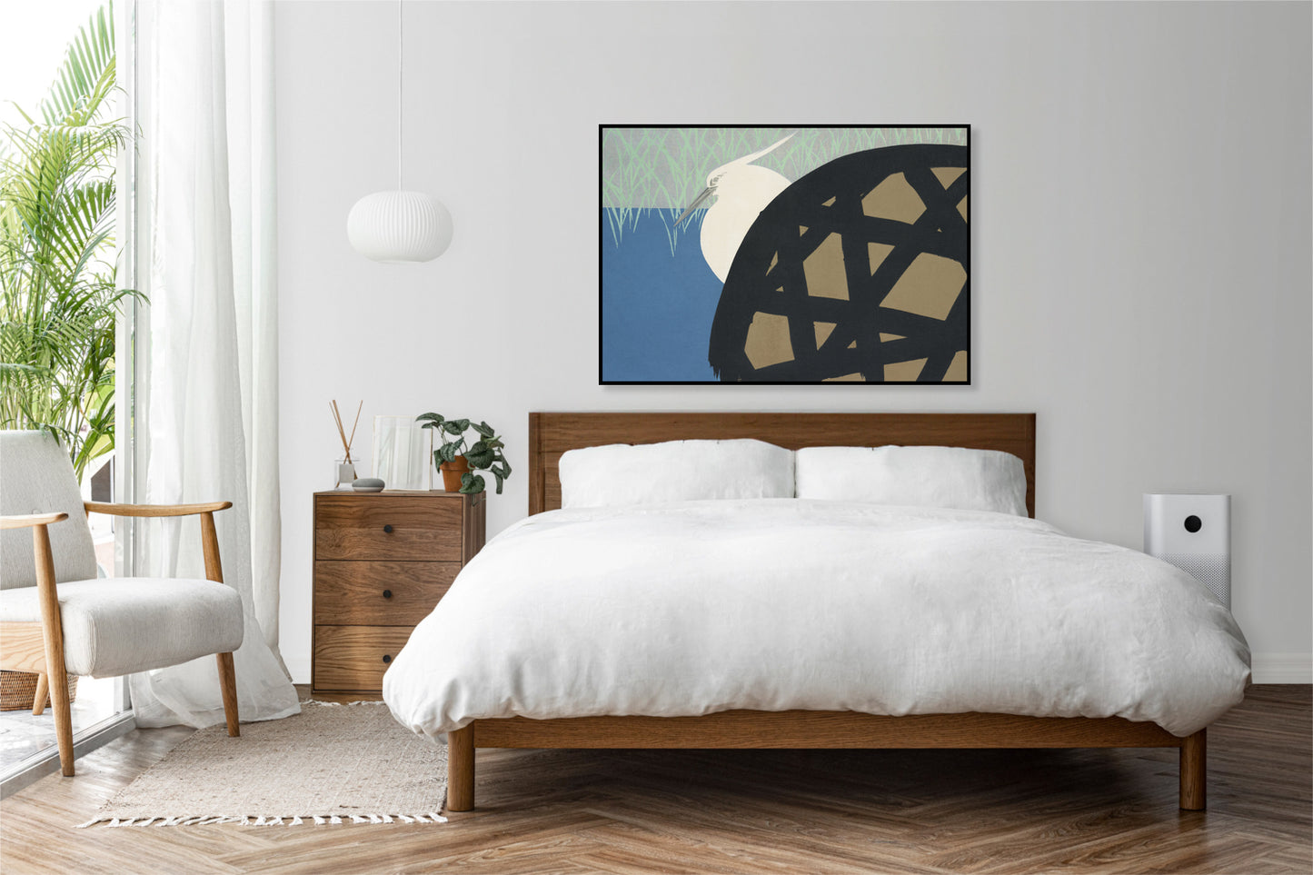 Plakat  White Heron, Sekka Japoński Vintage do Salonu