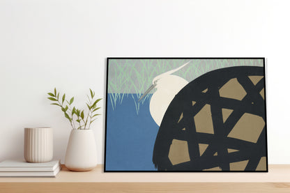 Plakat  White Heron, Sekka Japoński Vintage do Salonu