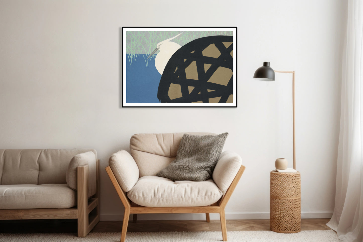 Plakat  White Heron, Sekka Japoński Vintage do Salonu