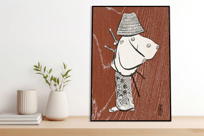 Plakat  Samurai, Sekka Japoński Vintage do Salonu