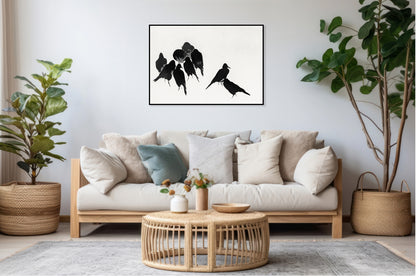 Plakat  Crows, Seitei Japoński Vintage do Salonu