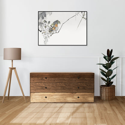Plakat  Two Sparrows, Seitei Japoński Vintage
