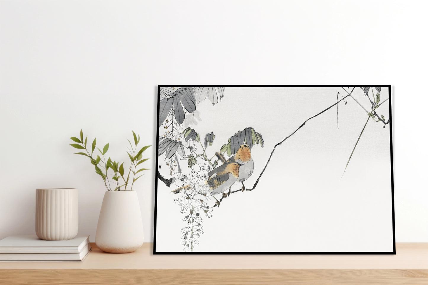Plakat  Two Sparrows, Seitei Japoński Vintage
