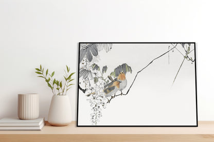 Plakat  Two Sparrows, Seitei Japoński Vintage