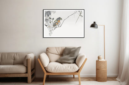 Plakat  Two Sparrows, Seitei Japoński Vintage