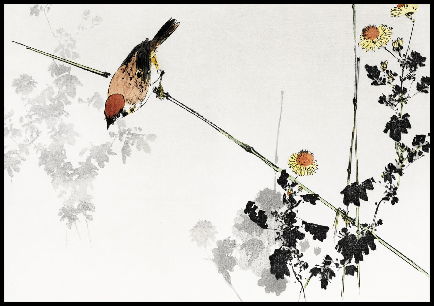 Plakat  Swallow Bird, Seitei Japoński Vintage do Salonu