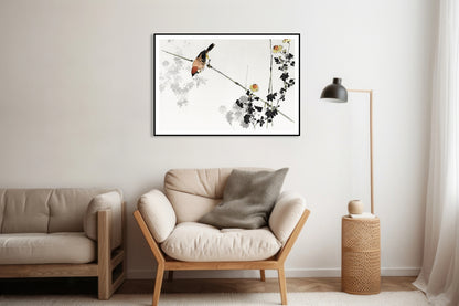 Plakat  Swallow Bird, Seitei Japoński Vintage do Salonu