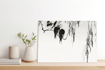 Obraz  Perched Magpies, Seitei Japoński Vintage
