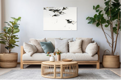 Obraz  Flying Magpies, Seitei Japoński Vintage