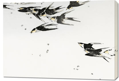 Obraz  Flying Magpies, Seitei Japoński Vintage