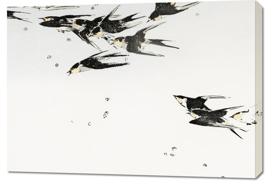 Obraz  Flying Magpies, Seitei Japoński Vintage