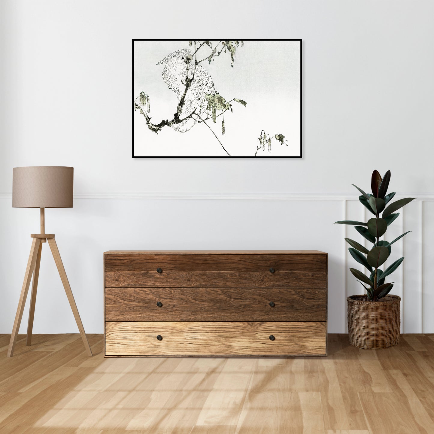 Plakat  White Cockatoo, Seitei Japoński Vintage
