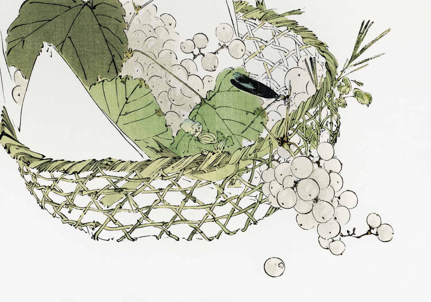 Plakat  Basket of Grapes, Seitei Japoński Vintage