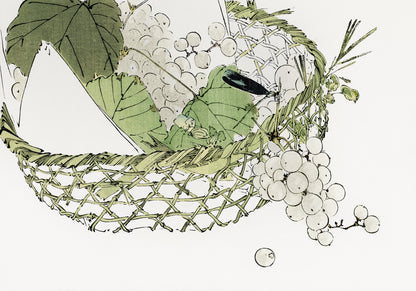 Plakat  Basket of Grapes, Seitei Japoński Vintage