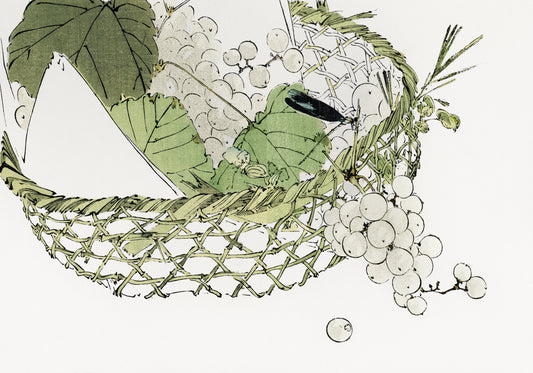 Plakat  Basket of Grapes, Seitei Japoński Vintage