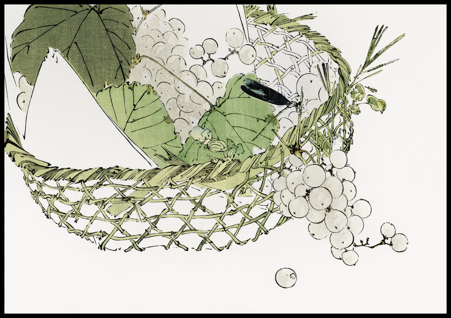 Plakat  Basket of Grapes, Seitei Japoński Vintage