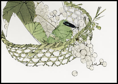 Plakat  Basket of Grapes, Seitei Japoński Vintage
