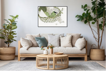 Plakat  Basket of Grapes, Seitei Japoński Vintage