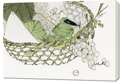 Obraz  Basket of Grapes, Seitei Japoński Vintage