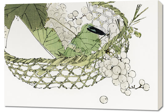 Obraz  Basket of Grapes, Seitei Japoński Vintage
