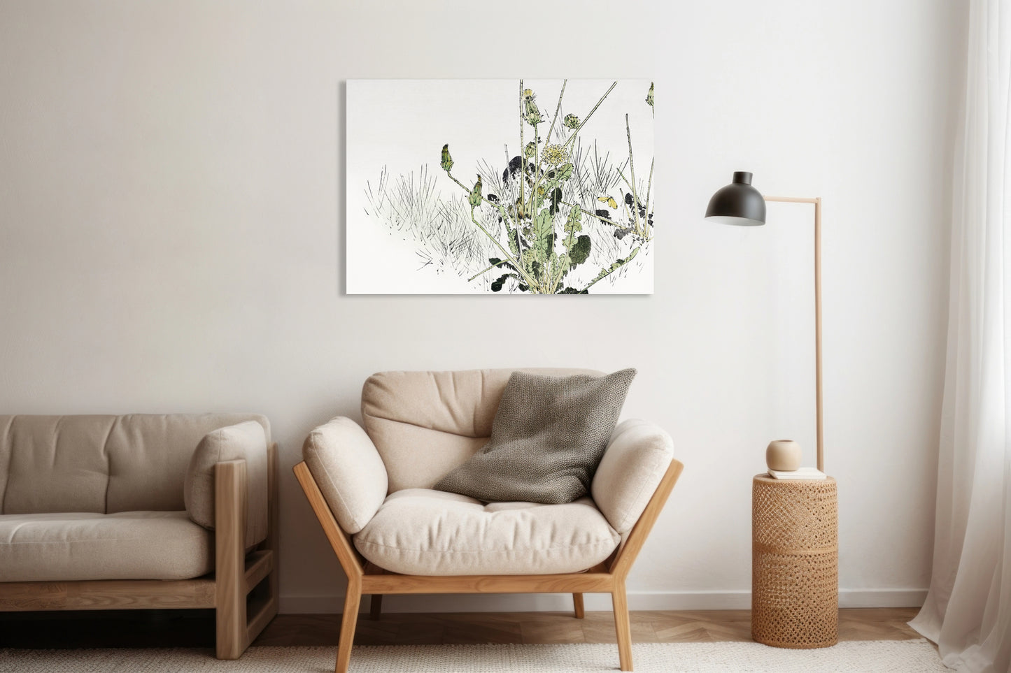 Obraz  Wild Dandelions, Seitei Japoński Vintage