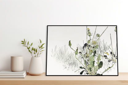 Plakat  Wild Dandelions, Seitei Japoński Vintage