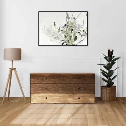 Plakat  Wild Dandelions, Seitei Japoński Vintage