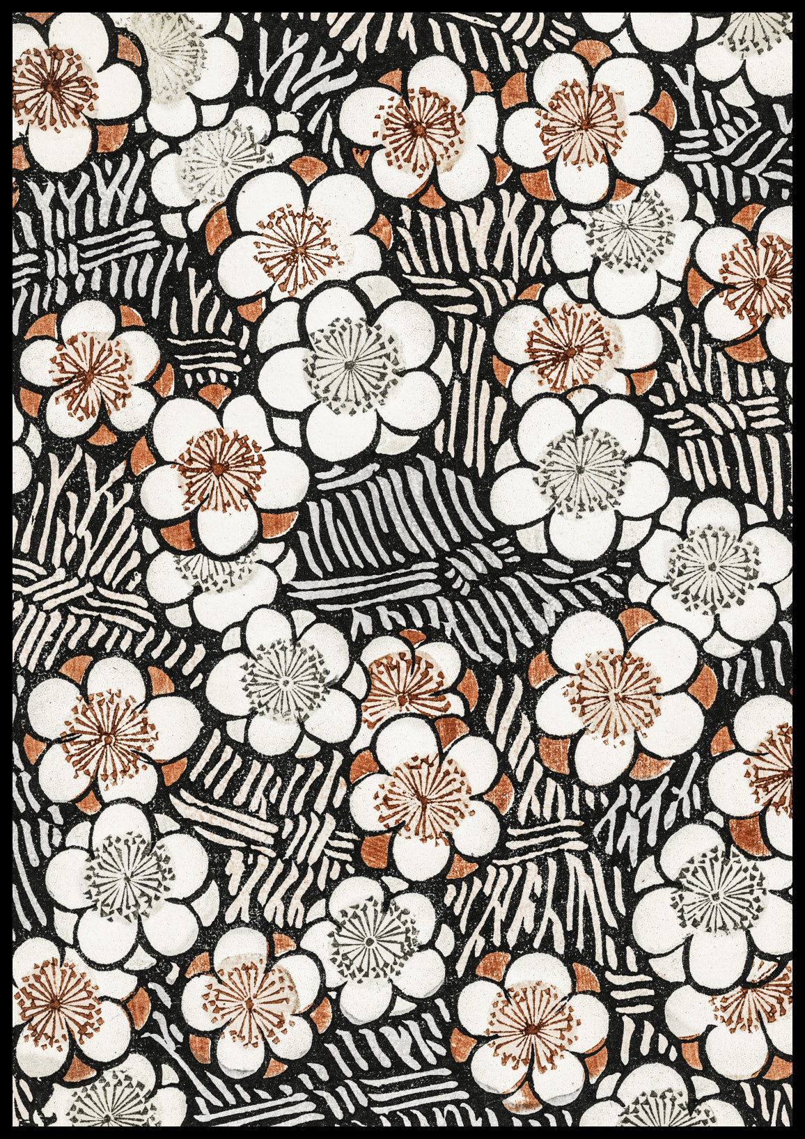 Plakat  Floral Pattern, Bijutsukai Japoński Vintage