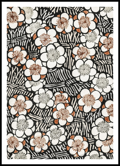 Plakat  Floral Pattern, Bijutsukai Japoński Vintage