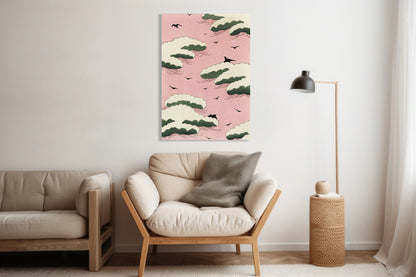 Obraz  Pink Sky, Bijutsukai Japoński Vintage do Salonu