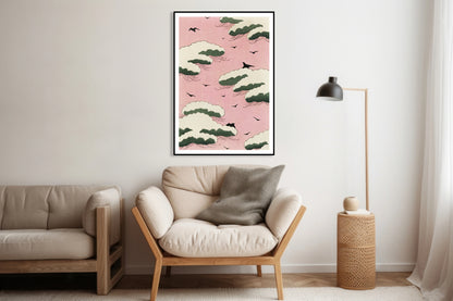 Plakat  Pink Sky, Bijutsukai Japoński Vintage do Salonu