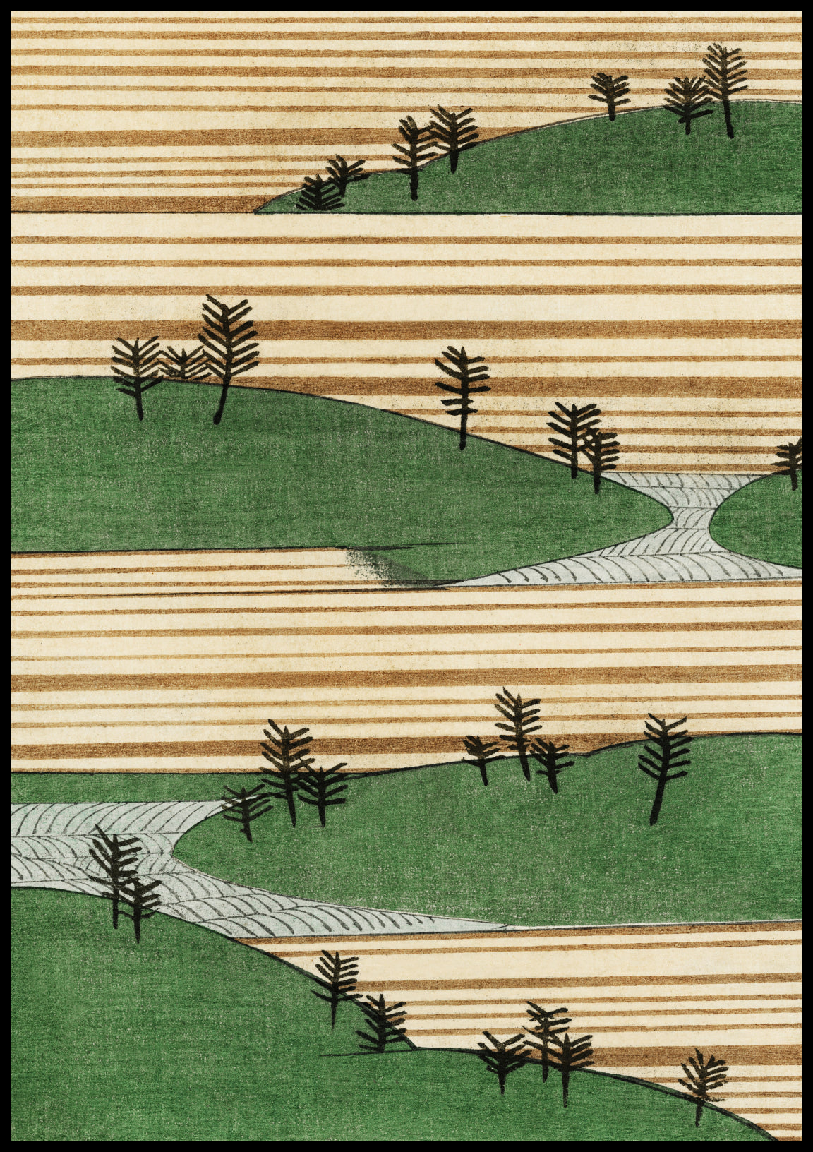 Plakat  Landscape, Bijutsukai Japoński Vintage do Salonu