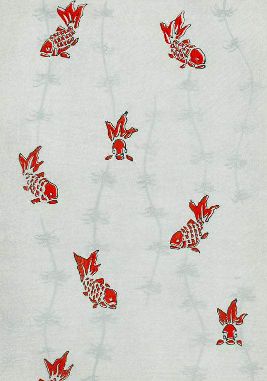 Plakat  Seamless Gold Fish, Bijutsukai Japoński Vintage