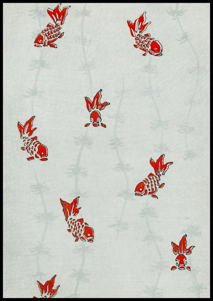Plakat  Seamless Gold Fish, Bijutsukai Japoński Vintage