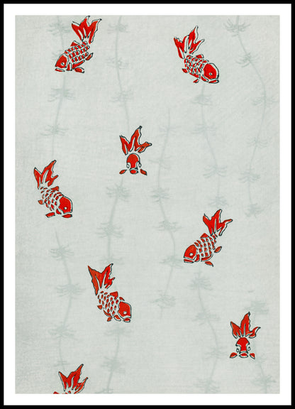 Plakat  Seamless Gold Fish, Bijutsukai Japoński Vintage