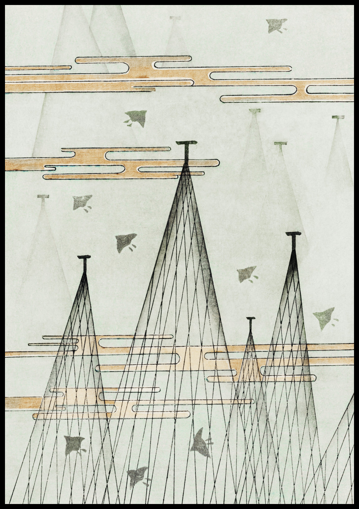 Plakat  Skyscape, Bijutsukai Japoński Vintage do Salonu