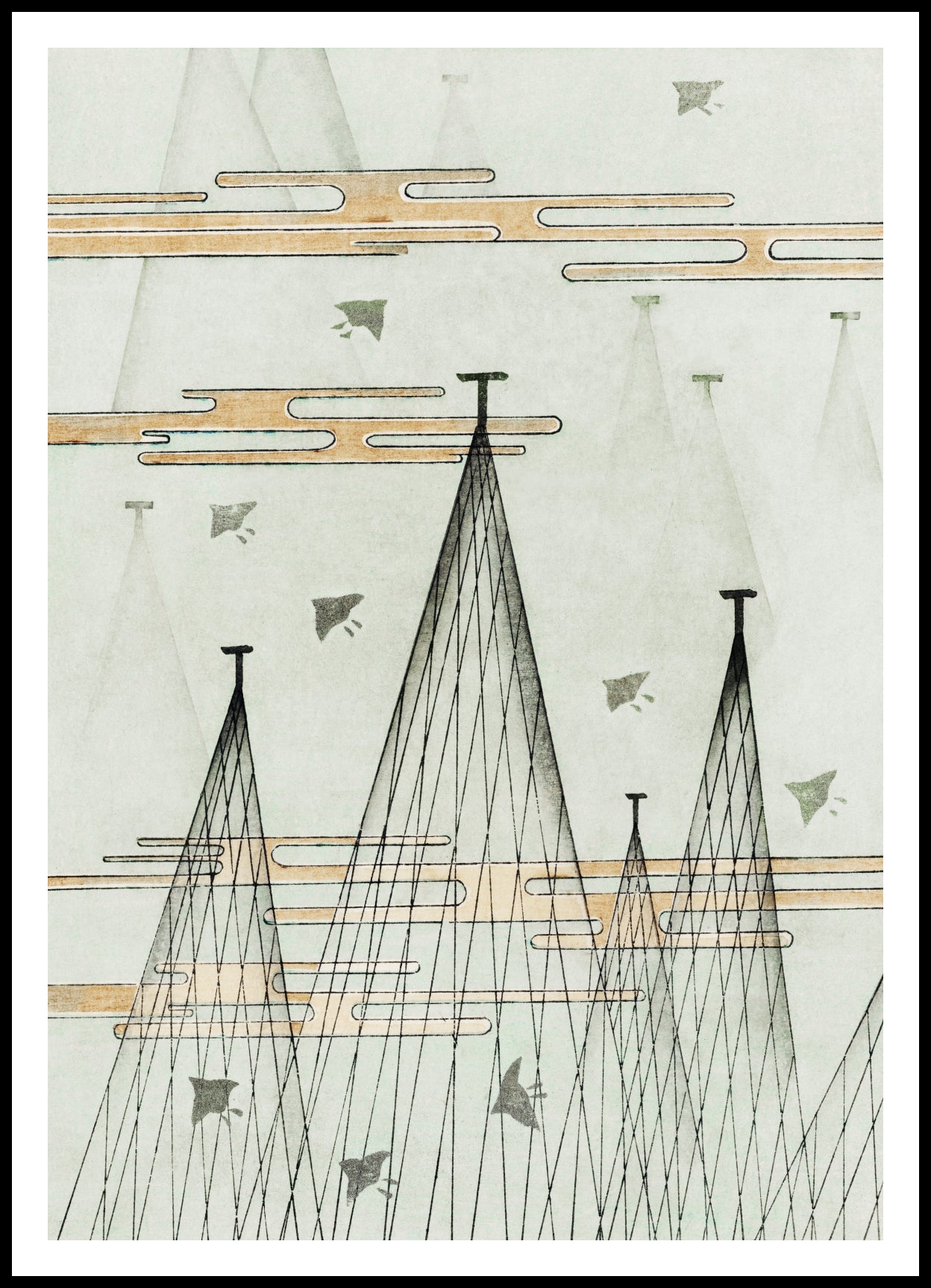 Plakat  Skyscape, Bijutsukai Japoński Vintage do Salonu