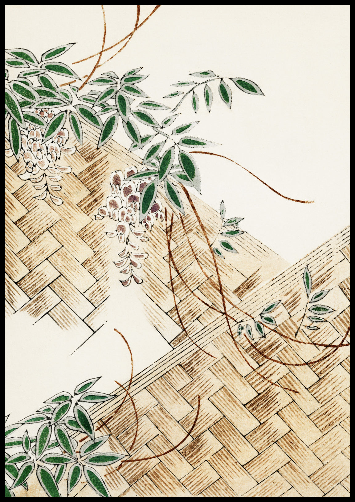 Plakat  Wisteria, Bijutsukai Japoński Vintage do Salonu