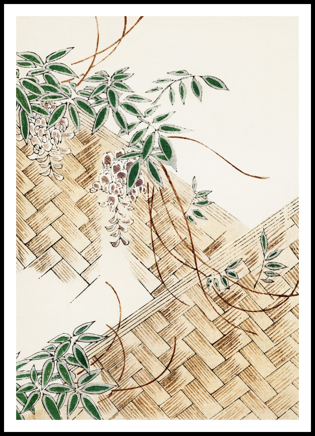 Plakat  Wisteria, Bijutsukai Japoński Vintage do Salonu