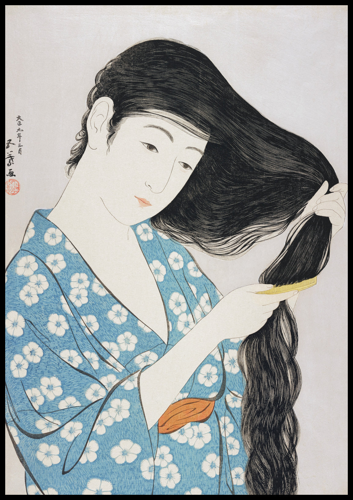 Plakat  Woman, Hashiguchi Japoński Vintage