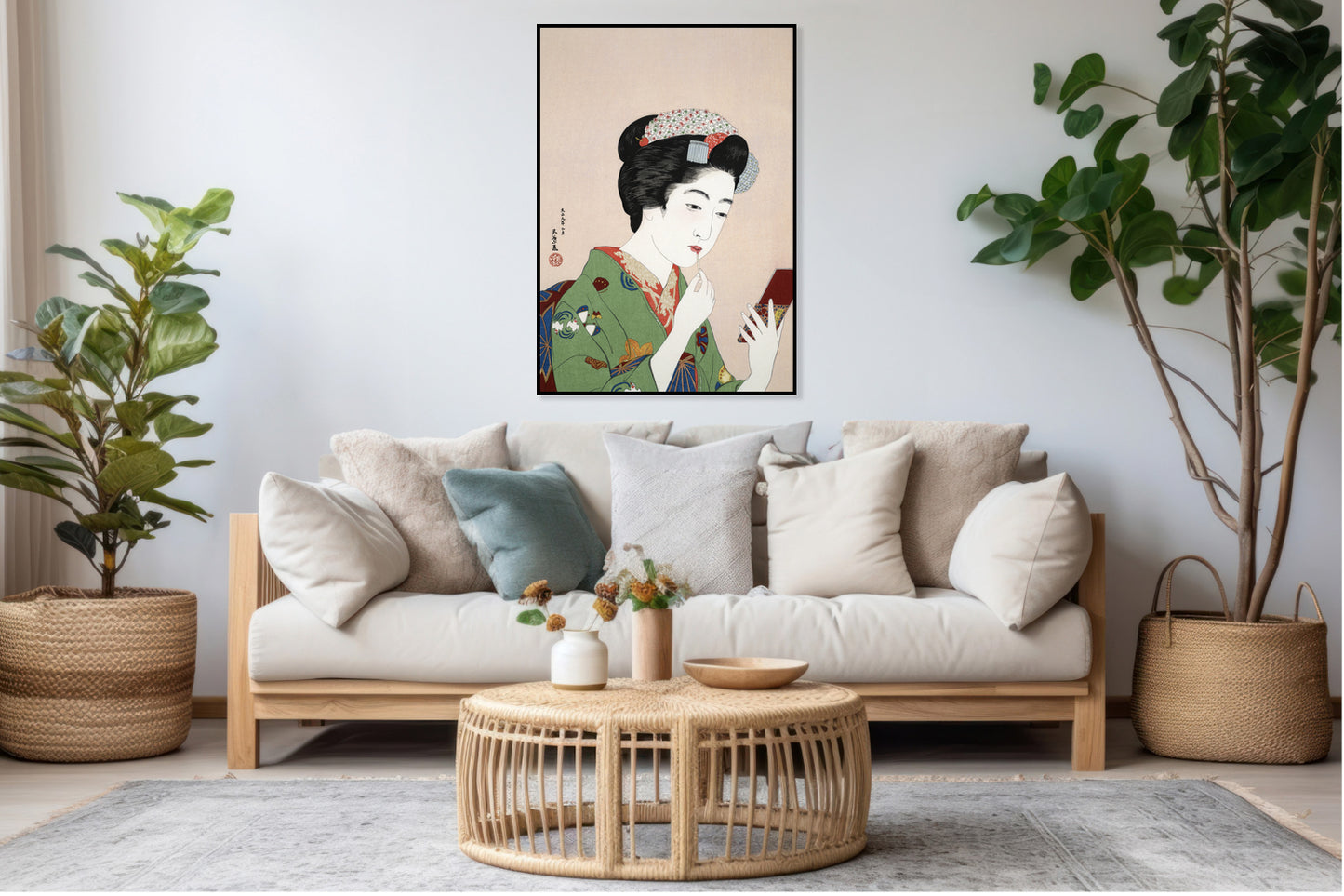 Plakat  Woman Applying Rouge, Hashiguchi Japoński Vintage