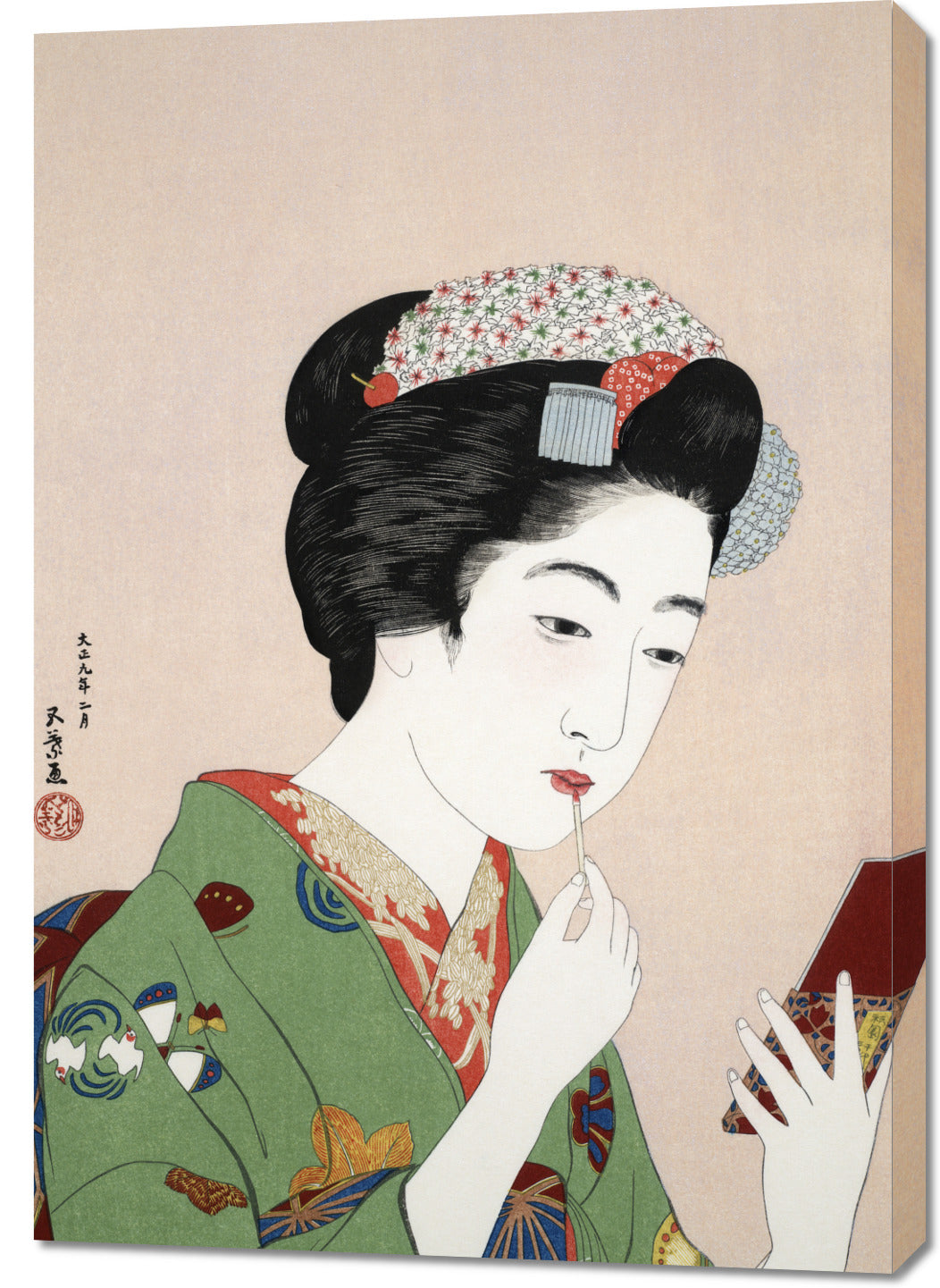 Obraz  Woman Applying Rouge, Hashiguchi Japoński Vintage