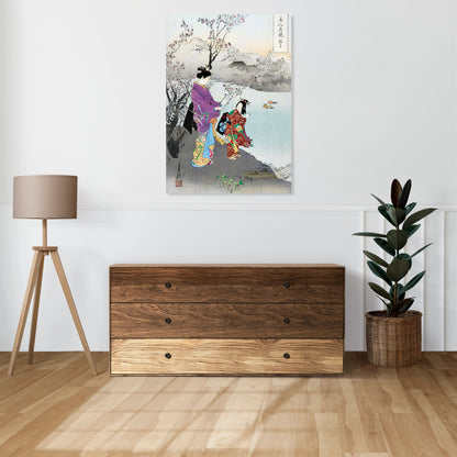 Obraz   Plum Blossom, Gekko Japoński Vintage do Salonu