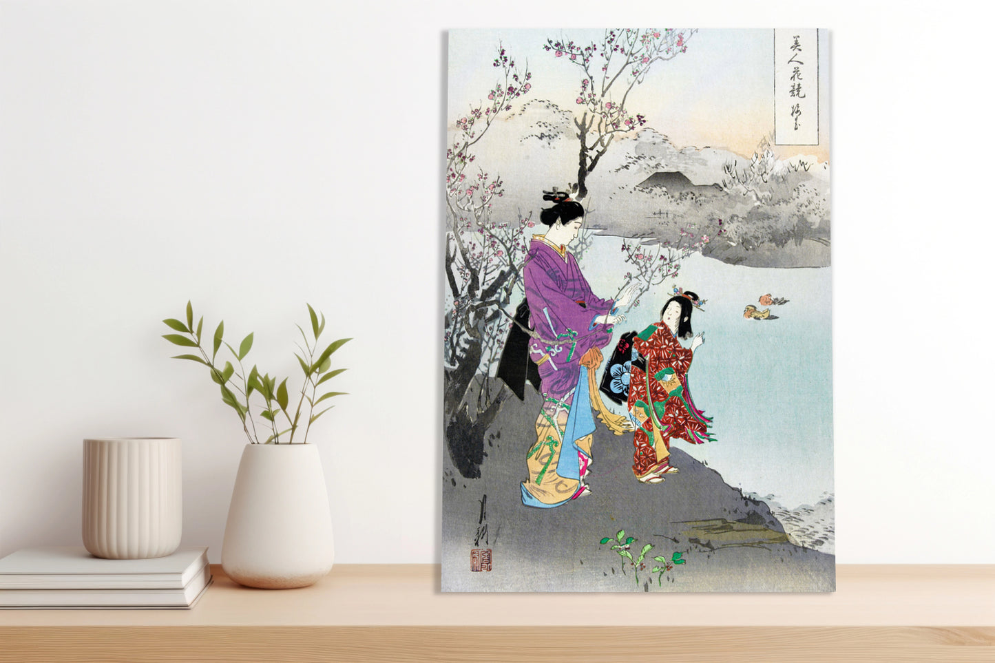 Obraz   Plum Blossom, Gekko Japoński Vintage do Salonu