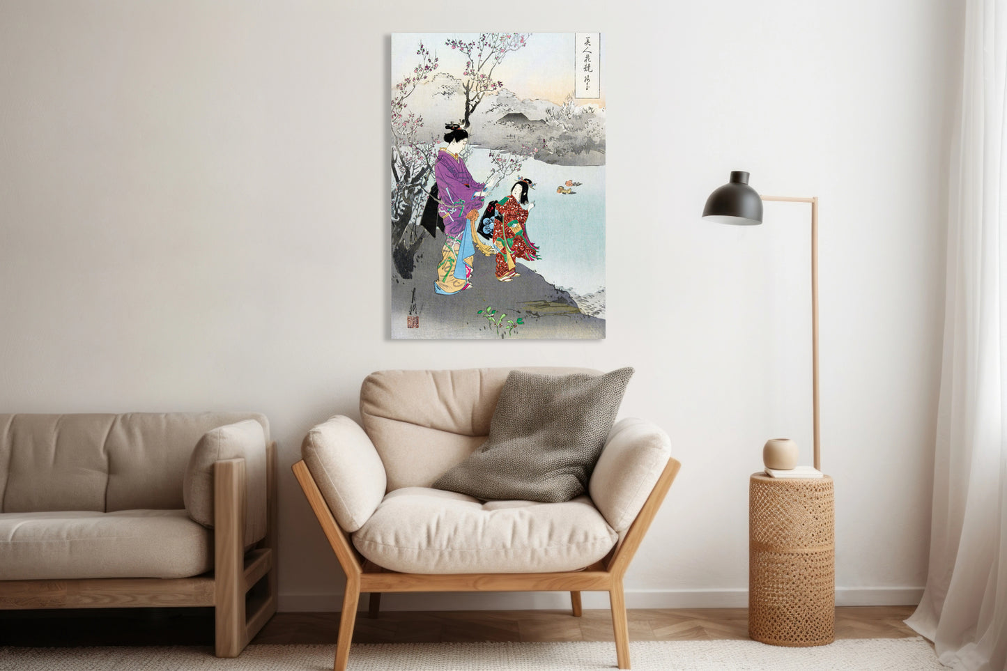 Obraz   Plum Blossom, Gekko Japoński Vintage do Salonu